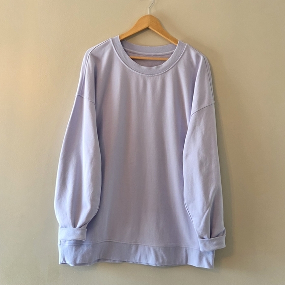 Lululemon Perfectly Oversized Crewneck Women's Light Purple Sweatshirt Size 20 - Picture 8 of 15